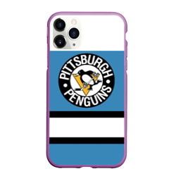 Чехол для iPhone 11 Pro Max матовый Pittsburgh Penguins blue