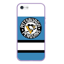 Чехол для iPhone 5/5S матовый Pittsburgh Penguins blue