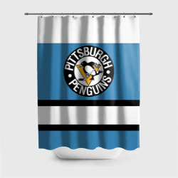 Штора 3D для ванной Pittsburgh Penguins blue