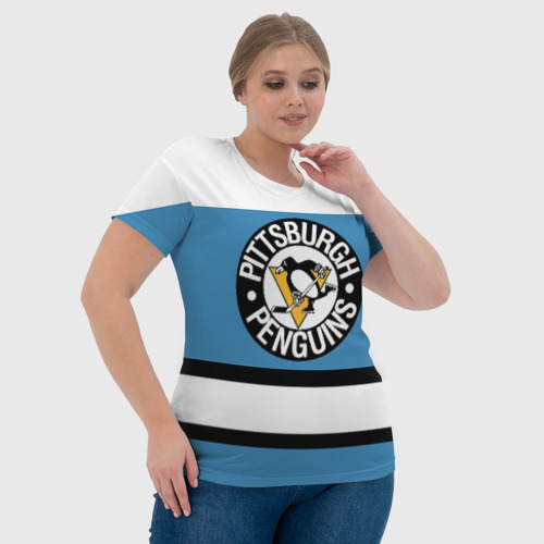 Женская футболка 3D Pittsburgh Penguins blue, цвет 3D печать - фото 6