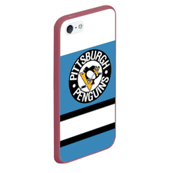 Чехол для iPhone 5/5S матовый Pittsburgh Penguins blue - фото 2