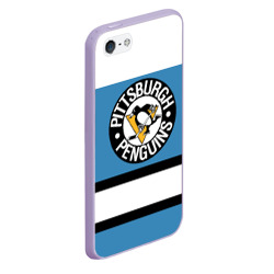 Чехол для iPhone 5/5S матовый Pittsburgh Penguins blue - фото 2