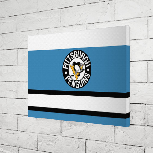 Холст прямоугольный Pittsburgh Penguins blue, цвет 3D печать - фото 3