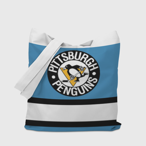 Шоппер 3D с принтом Pittsburgh Penguins blue, вид сбоку #3