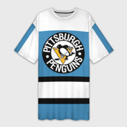 Платье-футболка 3D Pittsburgh Penguins blue