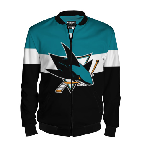 Мужской бомбер 3D San Jose Sharks, цвет черный