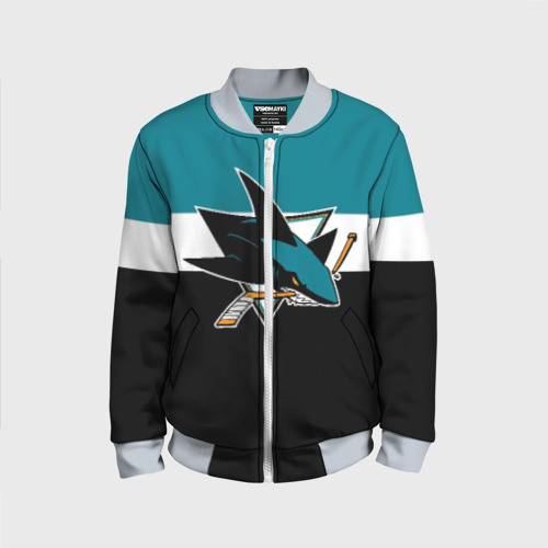 Детский бомбер 3D San Jose Sharks, цвет серый