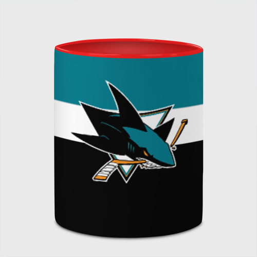 Кружка с полной запечаткой San Jose Sharks, цвет белый + красный - фото 4