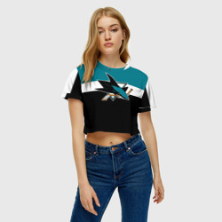 Женская футболка Crop-top 3D San Jose Sharks - фото 2