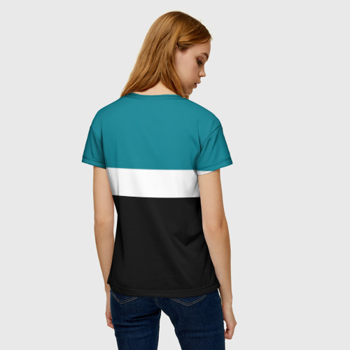 Женская футболка 3D с принтом San Jose Sharks, вид сзади #2