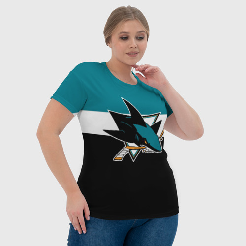 Женская футболка 3D с принтом San Jose Sharks, фото #4
