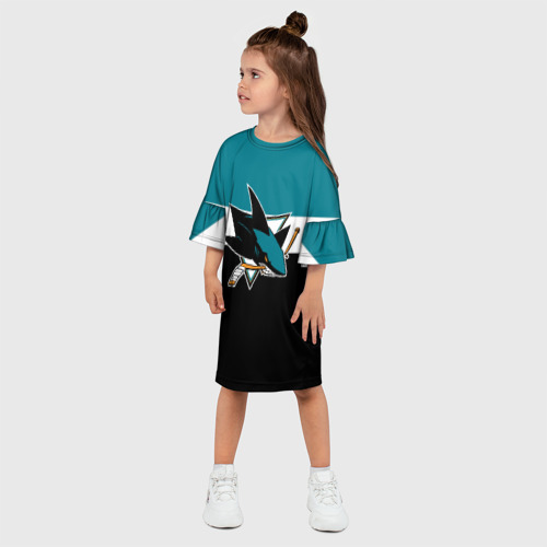 Детское платье 3D San Jose Sharks, цвет 3D печать - фото 3