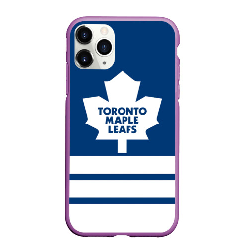 Чехол для iPhone 11 Pro Max матовый Toronto Maple Leafs, цвет фиолетовый