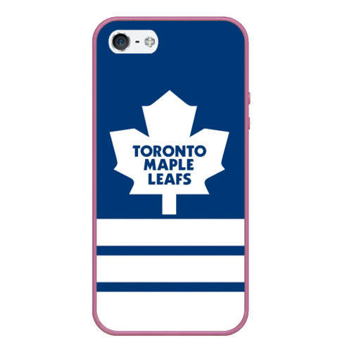 Чехол для iPhone 5/5S матовый Toronto Maple Leafs, цвет розовый