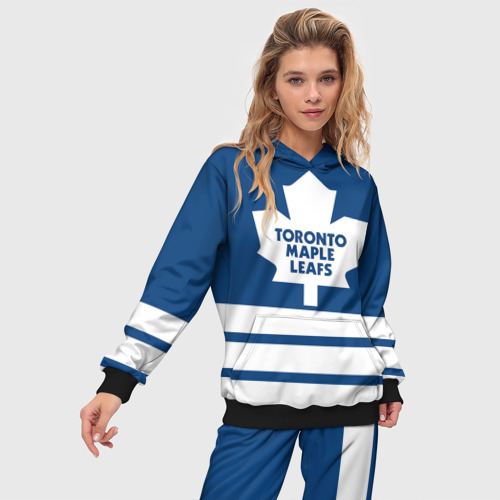 Женский костюм с толстовкой 3D Toronto Maple Leafs, цвет черный - фото 3