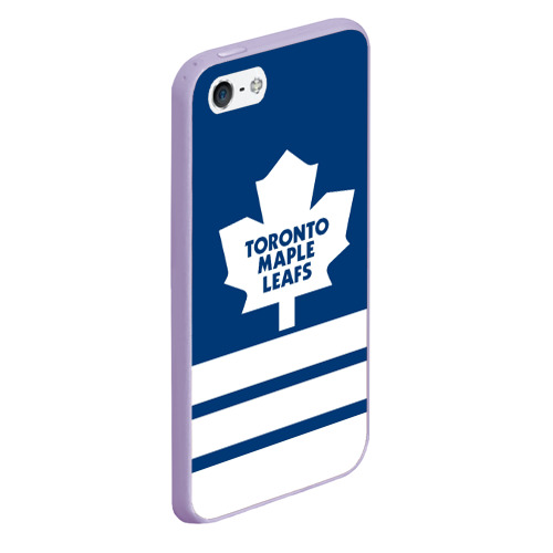 Чехол для iPhone 5/5S матовый Toronto Maple Leafs, цвет светло-сиреневый - фото 3