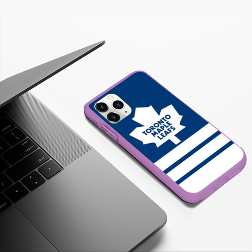 Чехол для iPhone 11 Pro Max матовый Toronto Maple Leafs, цвет фиолетовый - фото 5