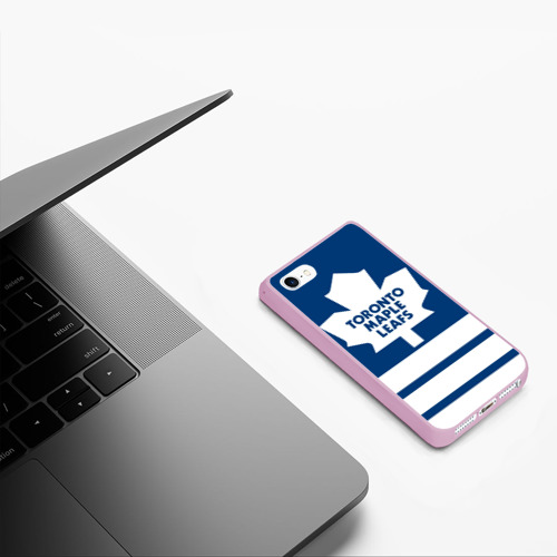 Чехол для iPhone 5/5S матовый Toronto Maple Leafs, цвет розовый - фото 5