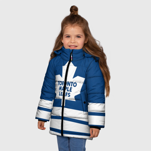 Зимняя куртка для девочек 3D Toronto Maple Leafs, цвет светло-серый - фото 3