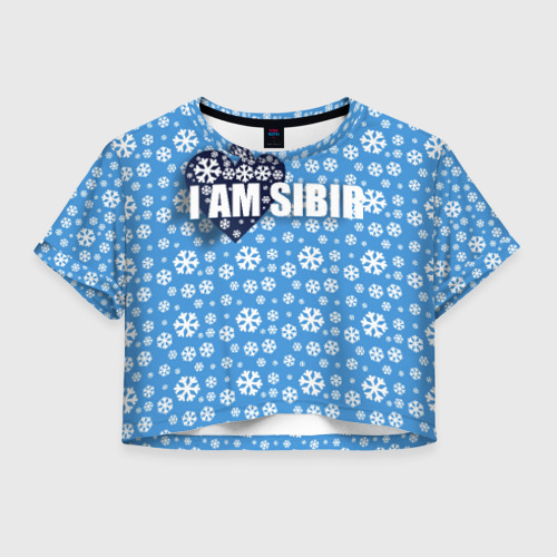 Женская футболка Crop-top 3D Я люблю Сибирь, цвет 3D печать