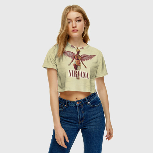 Женская футболка Crop-top 3D Nirvana, цвет 3D печать - фото 3