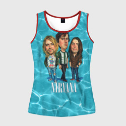 Женская майка 3D Шаржи группа Nirvana