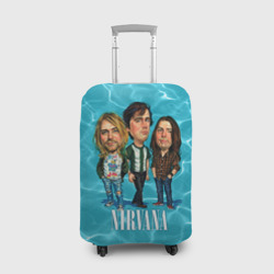 Чехол для чемодана 3D Шаржи группа Nirvana
