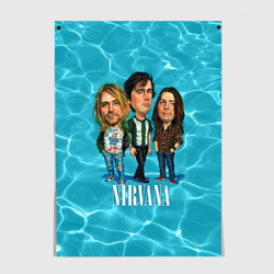 Постер Шаржи группа Nirvana