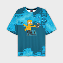 Мужская футболка oversize 3D Nirvana & Simpson