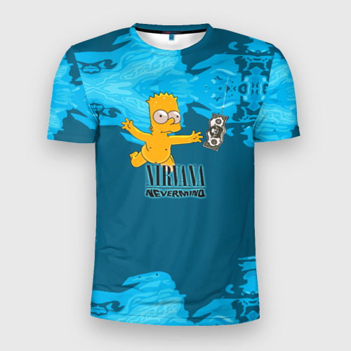Мужская футболка 3D Slim Nirvana & Simpson, цвет 3D печать