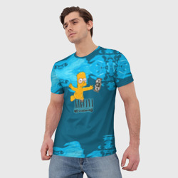 Мужская футболка 3D Nirvana & Simpson - фото 2
