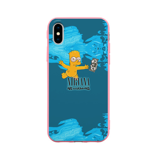 Чехол для iPhone X матовый Nirvana & Simpson