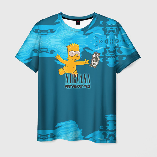 Мужская футболка 3D Nirvana & Simpson Фото 01 Мужская футболка 3D Nirvana & Simpson Фото 01