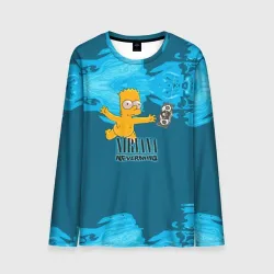 Мужской лонгслив 3D Nirvana & Simpson