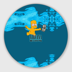 Круглый коврик для мышки Nirvana & Simpson