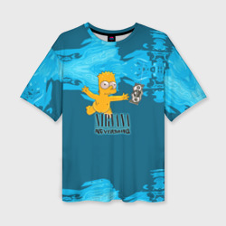 Женская футболка oversize 3D Nirvana & Simpson