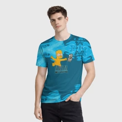 Мужская футболка 3D Nirvana & Simpson - фото 2