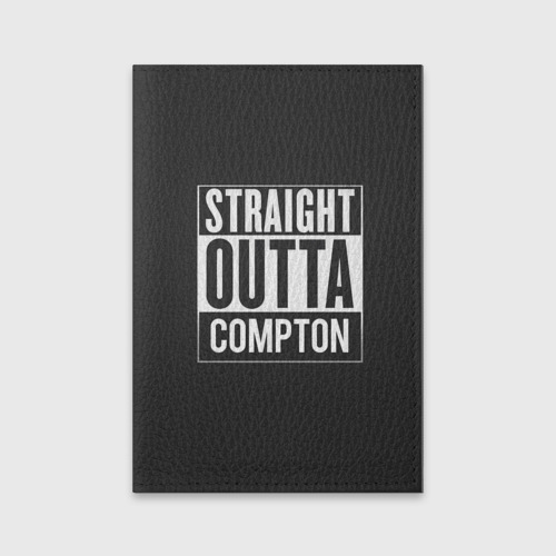 Обложка для паспорта матовая кожа Straight Outta Compton, цвет черный