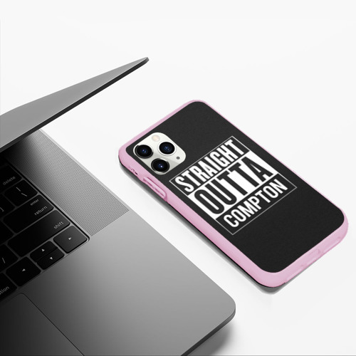 Чехол для iPhone 11 Pro Max матовый Straight Outta Compton, цвет розовый - фото 5