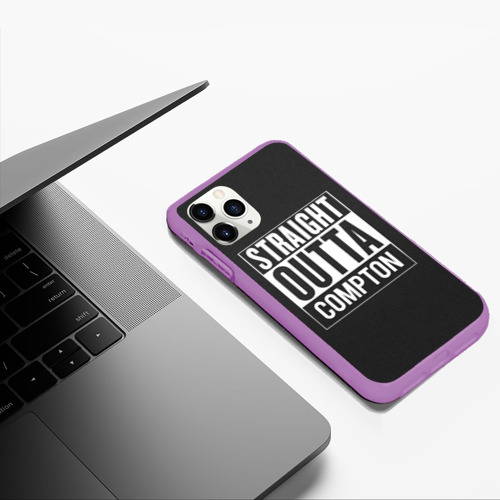 Чехол для iPhone 11 Pro Max матовый Straight Outta Compton, цвет фиолетовый - фото 5