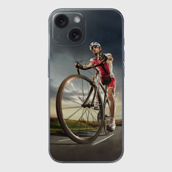 Чехол для iPhone 15 силиконовый с защитой камеры МТБ