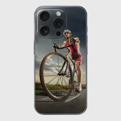 Чехол для iPhone 15 Pro Max силиконовый с защитой камеры МТБ