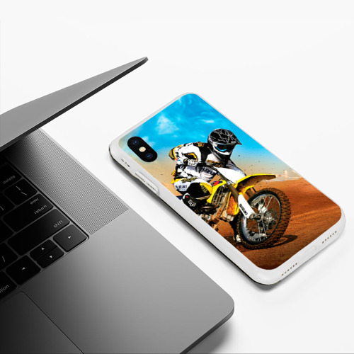 Чехол для iPhone XS Max матовый Эндуро, цвет белый - фото 5