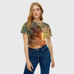 Женская футболка Crop-top 3D Мото - фото 2