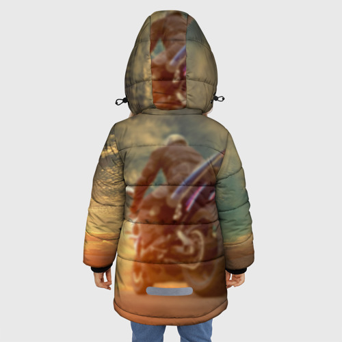 Зимняя куртка для девочек 3D Мото, цвет черный - фото 4