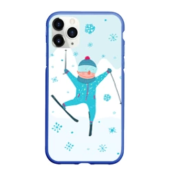 Чехол для iPhone 11 Pro Max матовый Лыжник