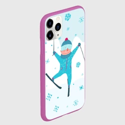 Чехол для iPhone 11 Pro матовый Лыжник - фото 2