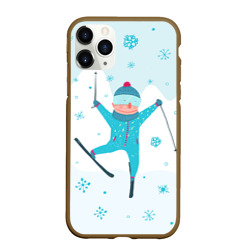 Чехол для iPhone 11 Pro Max матовый Лыжник