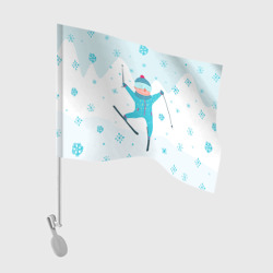 Флаг для автомобиля Лыжник
