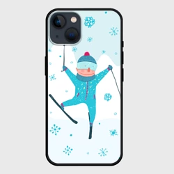 Чехол для iPhone 14 Лыжник